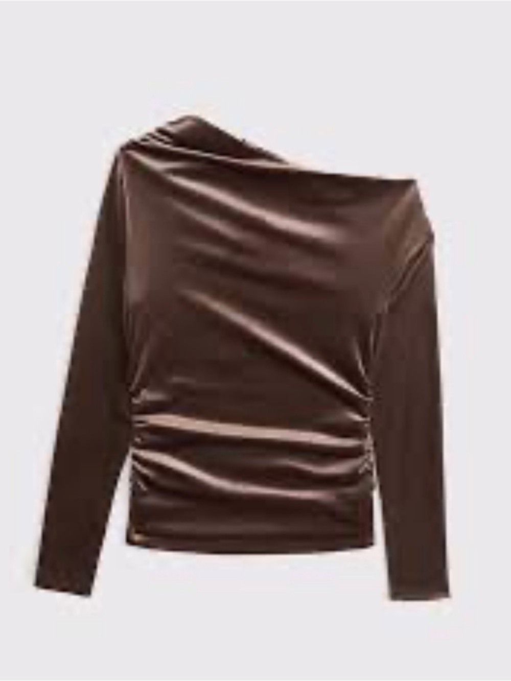 NWT Abercrombie & Fitch Brown One-Shoulder Long Sleeve Top Women’s Size: S